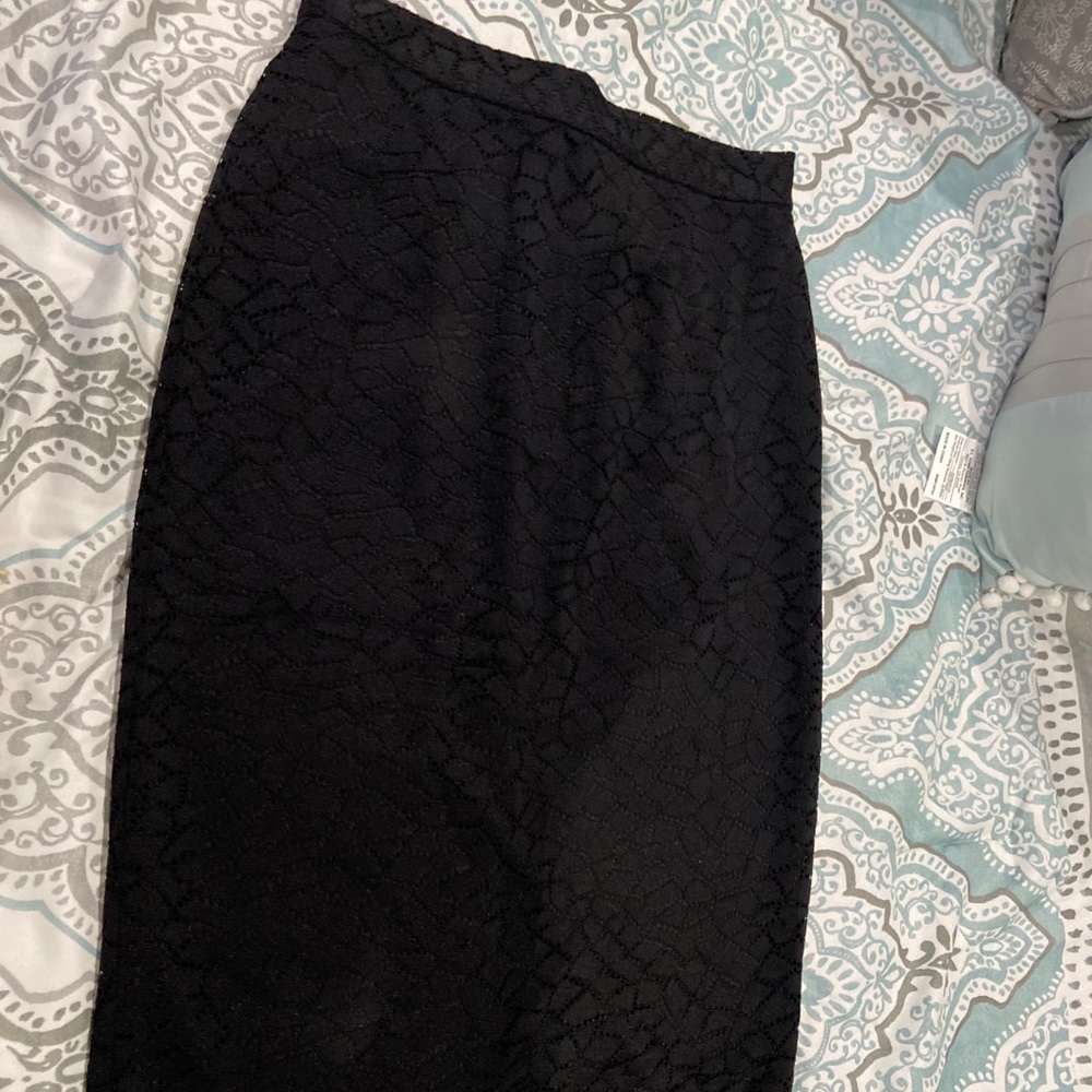 Bebe veo lace black pencil skirt
